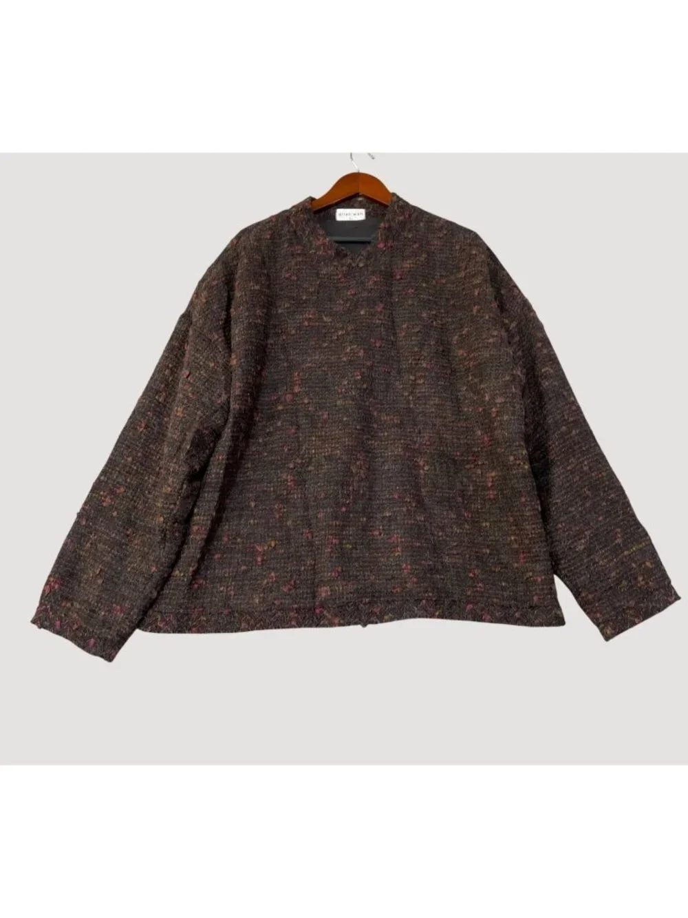 Vintage Allen Wah  Men's XL Multi Brown Lambswool Blend Tweed Sweater